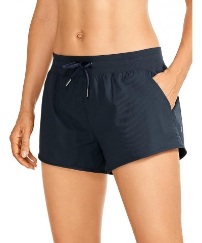 Women's 3'' Casual Summer Shorts Mesh Liner - Low Rise Drawstring Hiking Beach Swim Shorts with Pockets Ink Blue $13.00 Swims...