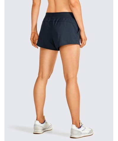 Women's 3'' Casual Summer Shorts Mesh Liner - Low Rise Drawstring Hiking Beach Swim Shorts with Pockets Ink Blue $13.00 Swims...