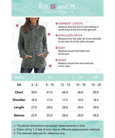 Women's Long Sleeve Full Zip Soft Warm Fleece Jacket Dark Grey $15.40 Jackets