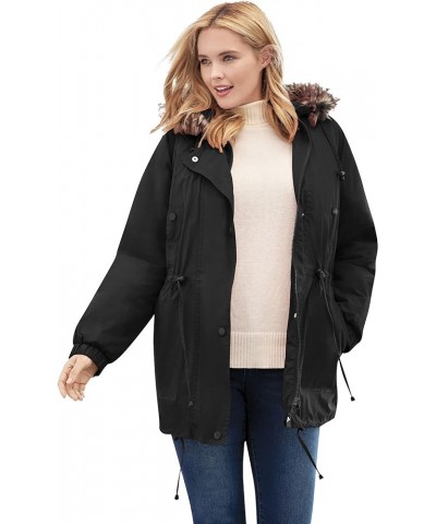 Women's Plus Size Quilt-Lined Taslon Anorak Jacket Black $34.00 Jackets