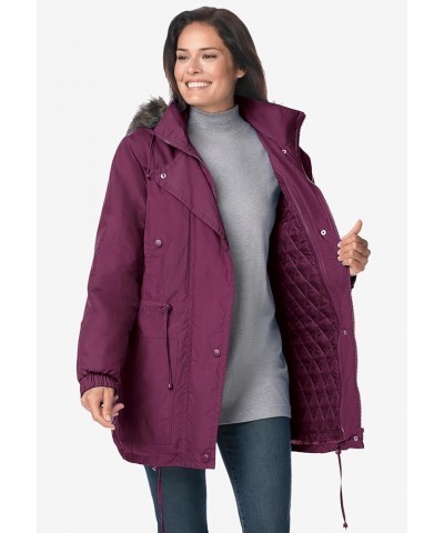 Women's Plus Size Quilt-Lined Taslon Anorak Jacket Black $34.00 Jackets