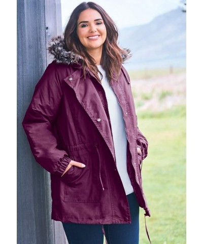 Women's Plus Size Quilt-Lined Taslon Anorak Jacket Black $34.00 Jackets