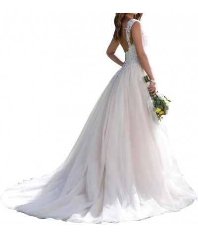 Wedding Dress for Bride Lace Bridal Gown A line Wedding Gown Sweetheart Sleeveless Bride Dress White $70.50 Dresses