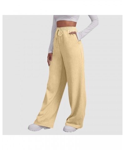 Bottom Sweatpants Pockets High Waist Sporty Gym Athletic Fit Jogger Pants L-ounge Trousers Khaki-b $11.19 Activewear