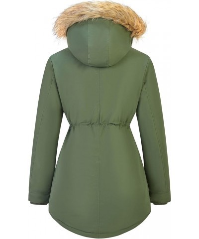 Women's Fur Hood Winter Parka Thicken Winter Jacket Coat Hooded Puffer Coat with Removable Fur Trim Upgrade Army Green $20.25...