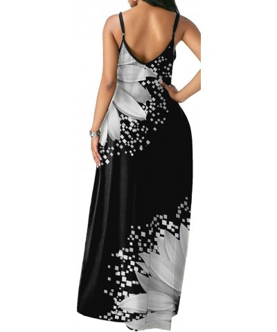 Women's Maxi Sunflower Dresses Sleeveless Long Tie Dye Dress Casual Sundresses with Pockets 9673m-white $16.66 Dresses