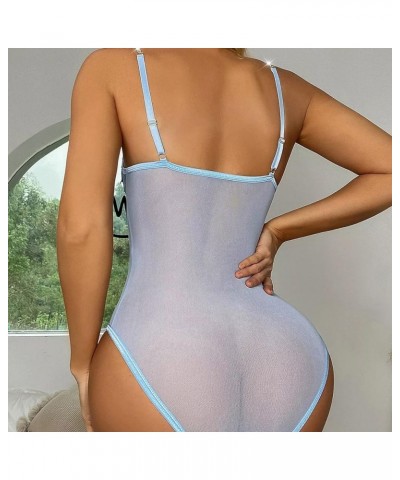 Lingerie for Women Sexy Panties for Women Sexy Hollow Out Crochet Underwear Women Sexy Lace Pajamas Sleepwear Z04-light Blue ...