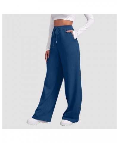 Sweatpants Women Wide Leg Fleece Joggers Sweatpants Baggy Straight Leg Sweatpants with Pockets Elastic Waist Sweatpants B1-na...