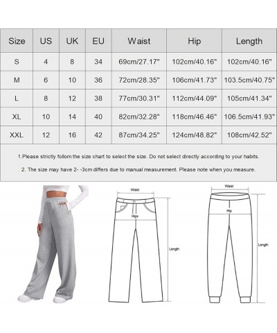 Sweatpants Women Wide Leg Fleece Joggers Sweatpants Baggy Straight Leg Sweatpants with Pockets Elastic Waist Sweatpants B1-na...