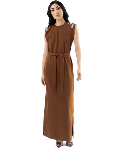 Women's Teresa Grommet Maxi Dress Brown $24.92 Dresses