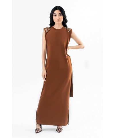 Women's Teresa Grommet Maxi Dress Brown $24.92 Dresses