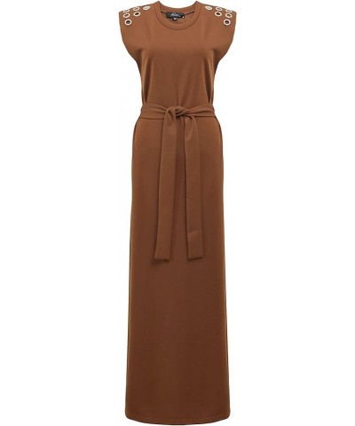 Women's Teresa Grommet Maxi Dress Brown $24.92 Dresses