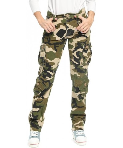 Womens Cargo Pants Casual Work Camo Army Baggy Military Fatigue Combat with 8 Pockets Camo M $18.69 Pants