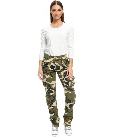 Womens Cargo Pants Casual Work Camo Army Baggy Military Fatigue Combat with 8 Pockets Camo M $18.69 Pants