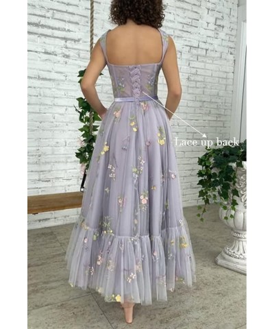 Women's Flower Embroidery Tulle Dresses 2024 Formal Evening Party Gowns 1-champagne $28.35 Dresses