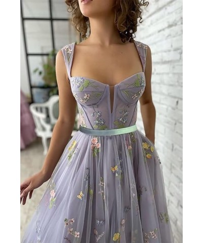 Women's Flower Embroidery Tulle Dresses 2024 Formal Evening Party Gowns 1-champagne $28.35 Dresses