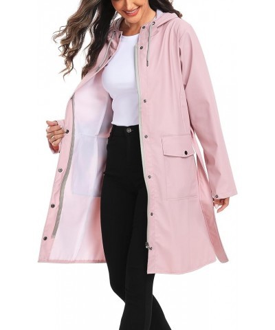 Rain Jackets for Women Waterproof, Raincoat Long Hooded Rain Coats Outdoor Windbreaker Trench Coat Tc-pink-03 $30.53 Coats