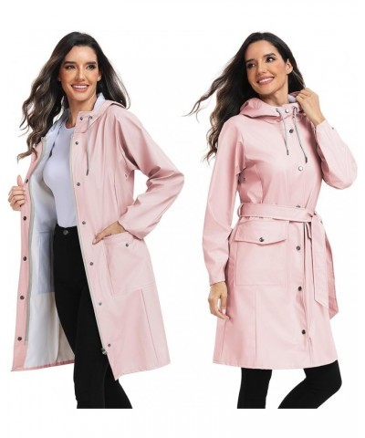 Rain Jackets for Women Waterproof, Raincoat Long Hooded Rain Coats Outdoor Windbreaker Trench Coat Tc-pink-03 $30.53 Coats