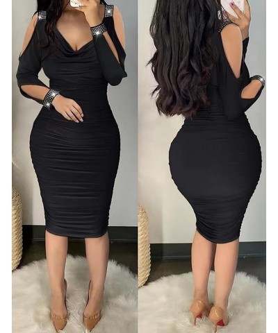 Women's Sexy Bodycon Dress Birthday Party Club Night Date Evening Dresses 1-black $12.00 Dresses