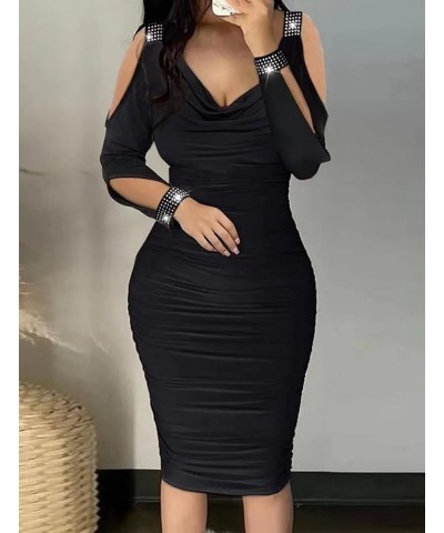 Women's Sexy Bodycon Dress Birthday Party Club Night Date Evening Dresses 1-black $12.00 Dresses