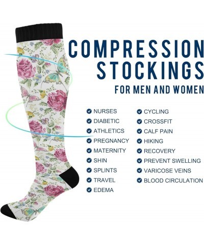 Unisex Compression Crew Knee High Sock Long Athletic Soft Circulation Socks Multi 16 2 $11.99 Activewear