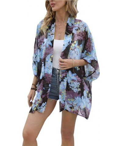 Women's Tops Loose Chiffon Kimono Cardigan Beach Swim Cover up Blouse Ybf $13.79 Swimsuits