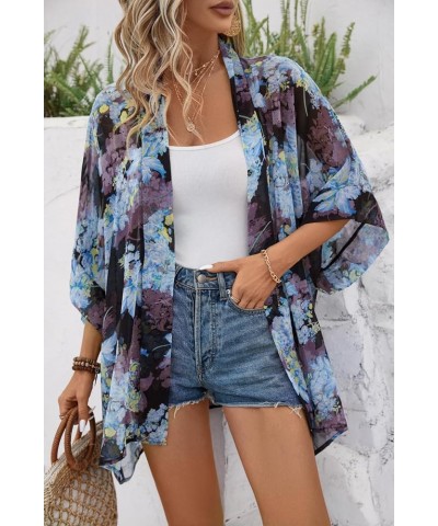 Women's Tops Loose Chiffon Kimono Cardigan Beach Swim Cover up Blouse Ybf $13.79 Swimsuits