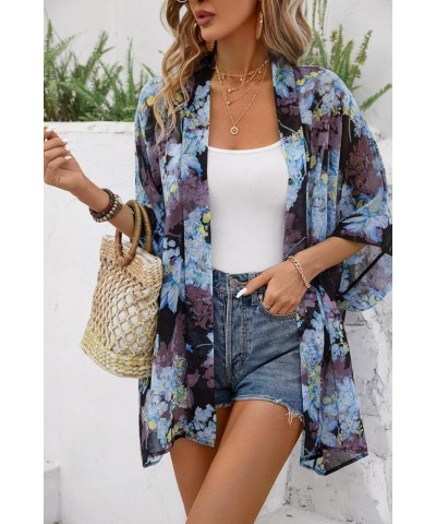 Women's Tops Loose Chiffon Kimono Cardigan Beach Swim Cover up Blouse Ybf $13.79 Swimsuits