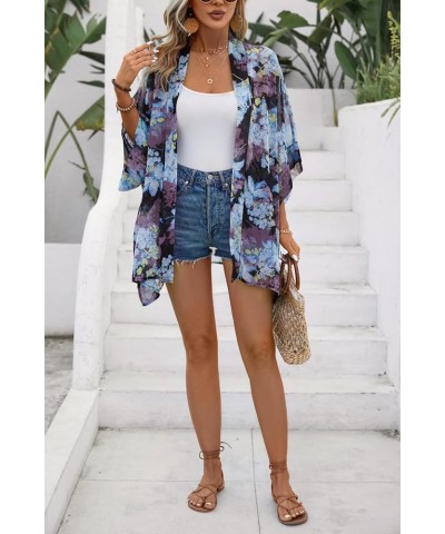 Women's Tops Loose Chiffon Kimono Cardigan Beach Swim Cover up Blouse Ybf $13.79 Swimsuits