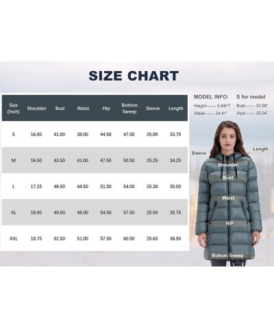 Women’s Puffer Jacket Lightweight Hooded Puffy Coat Mid-length Warm Long Puffer Coat Green $19.35 Jackets