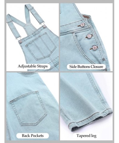 Women's Casual Stretch Adjustable Denim Bib Overalls Jeans Pants Jumpsuits A2 Azure Glow $23.52 Overalls