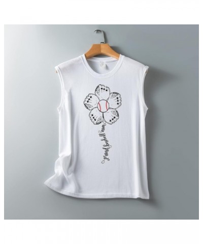 Women Baseball Tank Top Heart Print Baseball Tanks Cute Workout Graphic Casual Summer Sleeveless Shirt Vest Top 09-white $4.7...