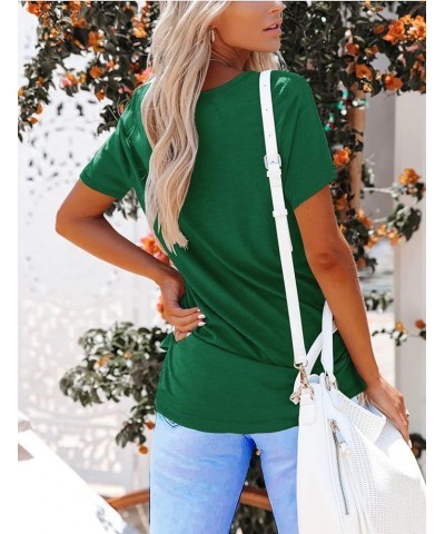 Women's Deep V Neck Tops Casual Low Cut Short Sleeve Shirts Green $16.23 Tops