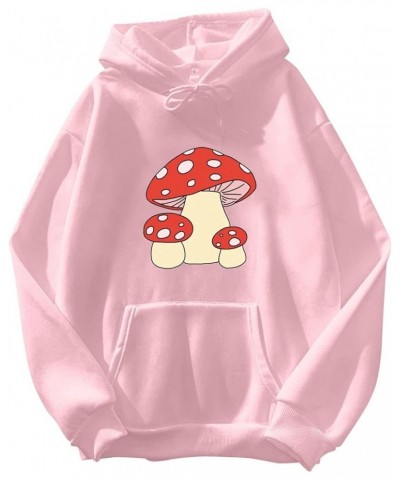 Women Drawstring Hoodie Warm Casual Long-Sleeves Printed Blouse Top Sweatshirt Woman's Zip Hoodie 13-pink $3.01 Activewear