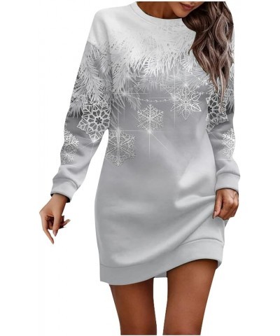 Christmas Dress for Women 2023 Long Sleeve Oversized Sweatshirt Crewneck Funny Party Sweater Dress 2-gray $10.29 Activewear