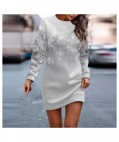 Christmas Dress for Women 2023 Long Sleeve Oversized Sweatshirt Crewneck Funny Party Sweater Dress 2-gray $10.29 Activewear