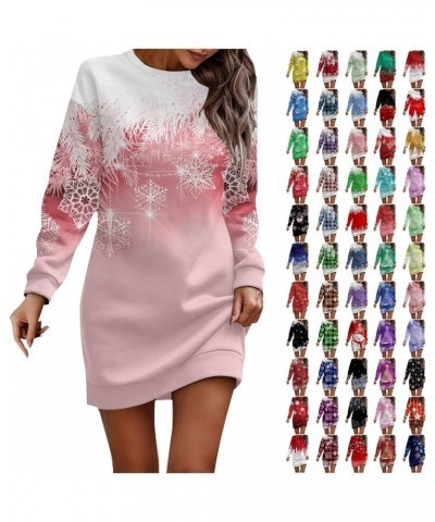 Christmas Dress for Women 2023 Long Sleeve Oversized Sweatshirt Crewneck Funny Party Sweater Dress 2-gray $10.29 Activewear