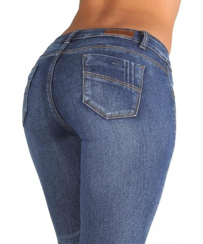 Plus/Junior Size Colombian Design High Waist Butt Lift Levanta Cola Skinny Jeans Washed Blue (Ch032) $18.70 Jeans