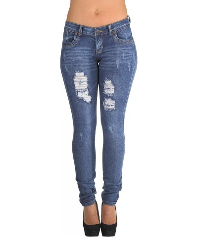 Plus/Junior Size Colombian Design High Waist Butt Lift Levanta Cola Skinny Jeans Washed Blue (Ch032) $18.70 Jeans