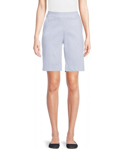 Women's Pull-on Bermuda Shorts Blue Stripe $18.79 Shorts