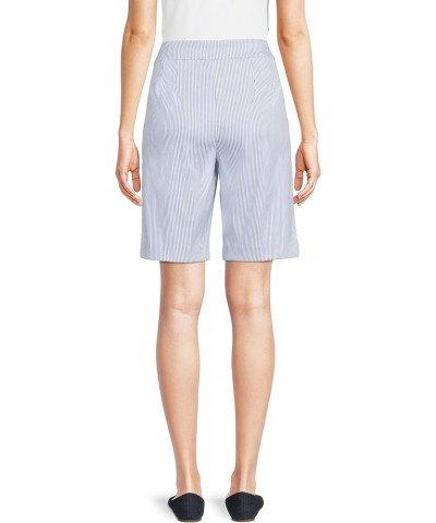 Women's Pull-on Bermuda Shorts Blue Stripe $18.79 Shorts