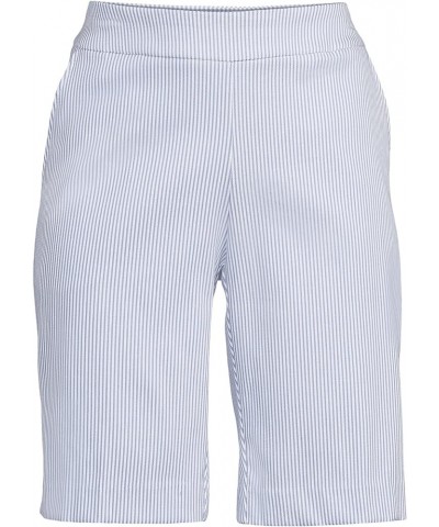 Women's Pull-on Bermuda Shorts Blue Stripe $18.79 Shorts