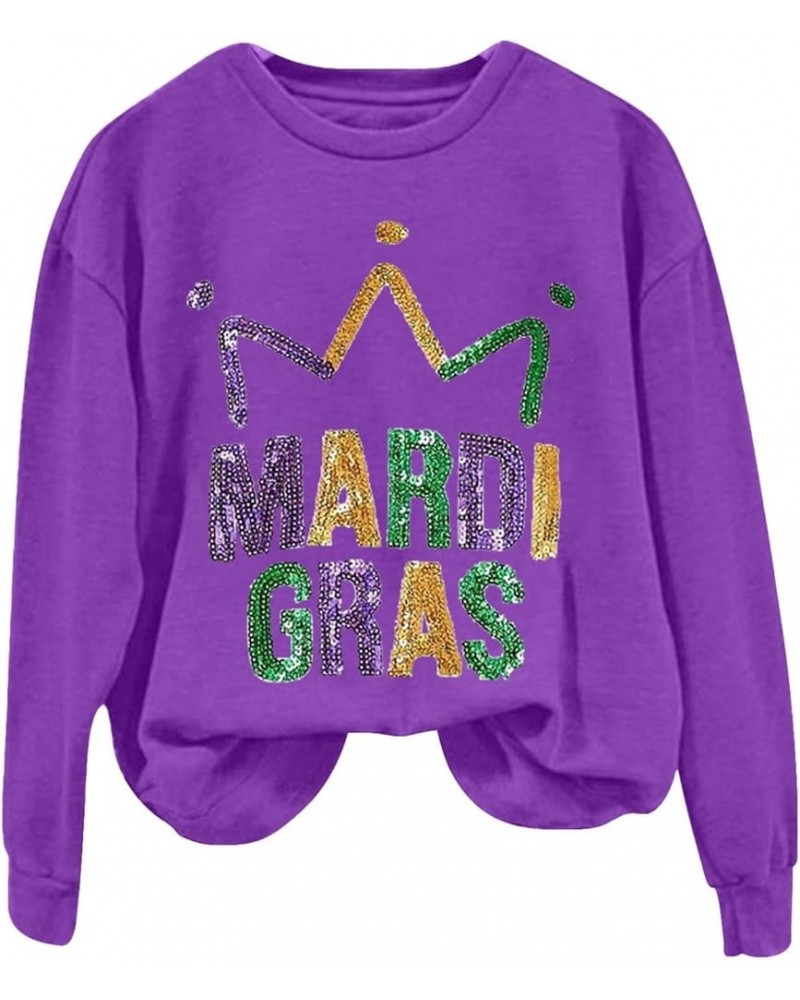 YUAEEEN Womens Mardi Gras Shirt Plus Size Tee Trendy Shirt Fat Tuesday Outfit Short Sleeve & Round Neck Tops 86 B Purple 02 $...