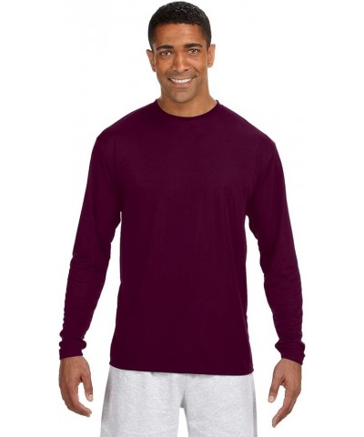 N3165 Adult Cooling Performance Long Sleeve Tee Maroon $8.16 Activewear