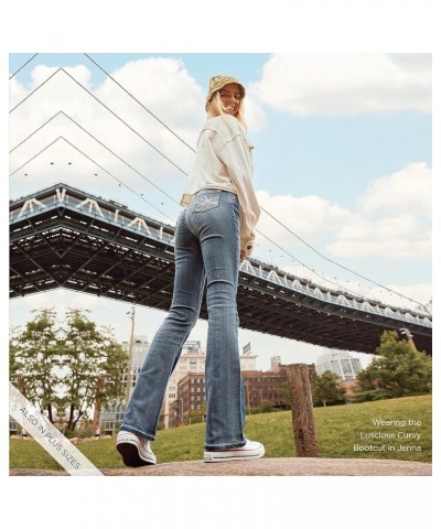 Women's Luscious Curvy Bootcut Mid-Rise Bling Insta Stretch Juniors Jeans (Standard and Plus) Birch $14.86 Jeans