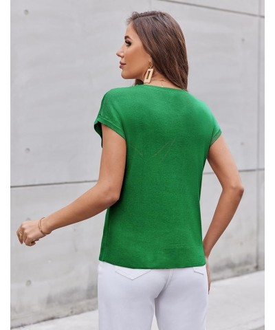 Womens Sleeveless Sweater Vest Loose Fit Cape Sleeve Knit Ribbed Tank Tops with Front Pocket S-XXL Green $16.94 Sweaters