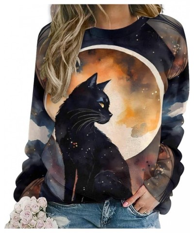 Women's Flower Butterfly Print Sweatshirt Casual 3D Print Oversized Long Sleeve Crewneck Pullover Tops Blouse Shirts Black Ca...