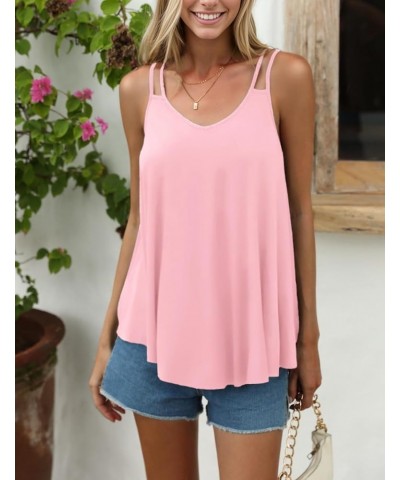 Women Flowy Tank Tops Casual Summer Tops Sexy Tank Tops Spaghetti Strap V Neck Sleeveless Tunic Camisoles Light Pink $13.24 T...