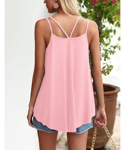 Women Flowy Tank Tops Casual Summer Tops Sexy Tank Tops Spaghetti Strap V Neck Sleeveless Tunic Camisoles Light Pink $13.24 T...