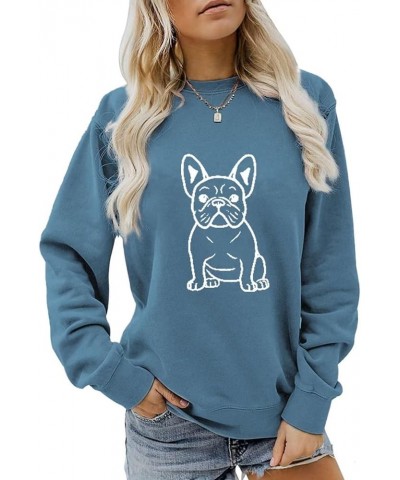 French Bulldog Mom Gift Hoodie Tops Womens Cute Dog Graphic Hooded Sweatshirt Casual Hoody Pullover Shirt Z1-blue $11.46 Hood...